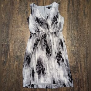 Banana Republic 4 Silk Sleeveless Dress Gray Pattern